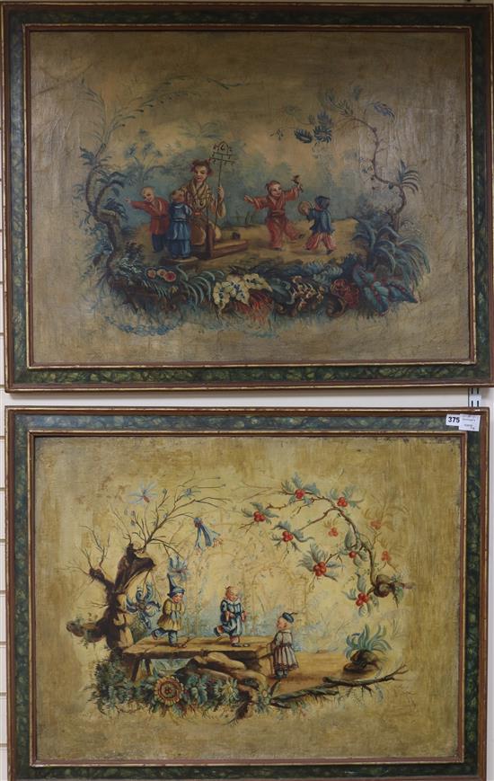 A pair of 19th century European oils on canvas 52 x 81cm.